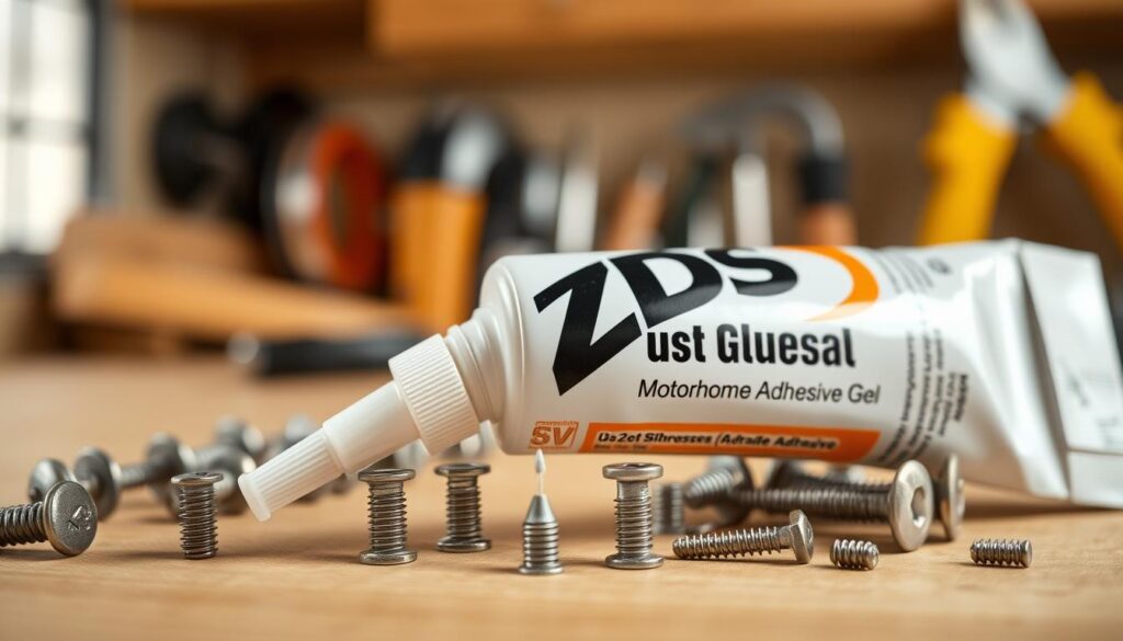 Glue for motorhome screws