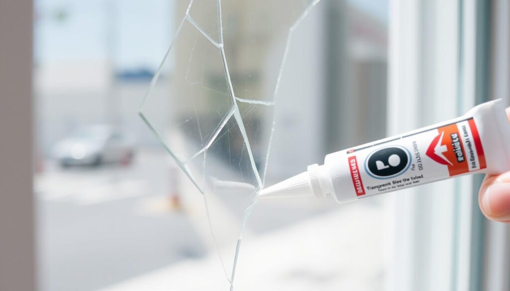 Window crack sealant for glass repair