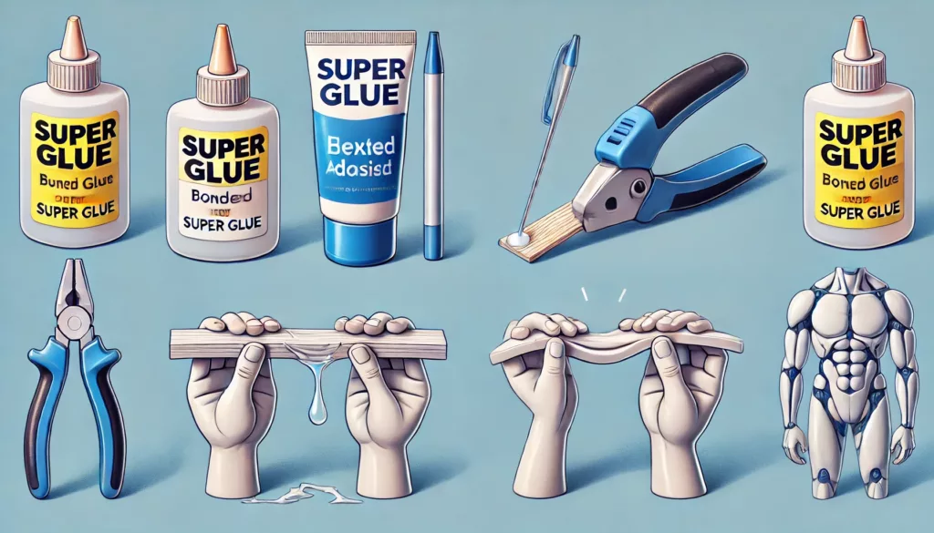 Comparison of flexibility and durability between super glue and adhesive