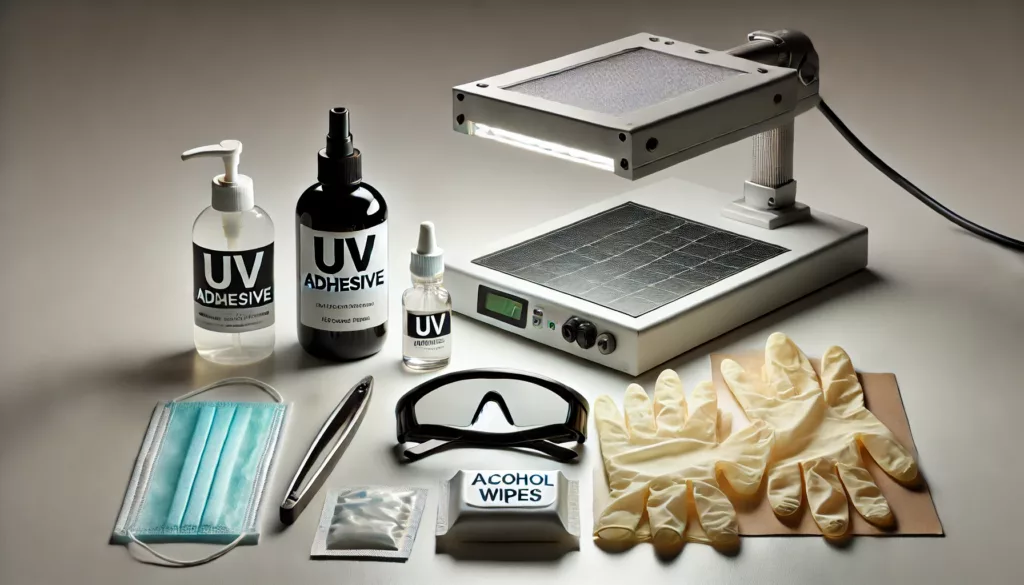 Tools and materials needed for using UV adhesives effectively